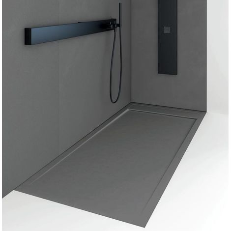 Piatto doccia ultrasottile 70 x 200 cm QUERA in resina finitura ardesia antracite