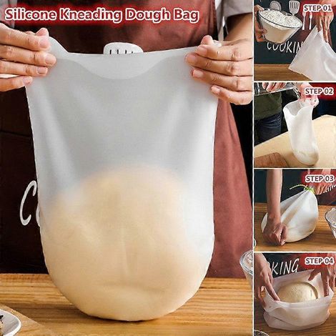 Sac à pâte en silicone pour pétrissage, sac mélangeur à farine pour pain, pâtisserie, pizza ( ) (1/5)