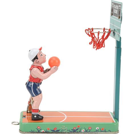 Clockwork Score Basketballspielzeug, Vintage-Blechspielzeug mit Aufziehmechanismus, ideal für Sammler, als Geschenk und zur Geburtstagsdekoration. (1/5)
