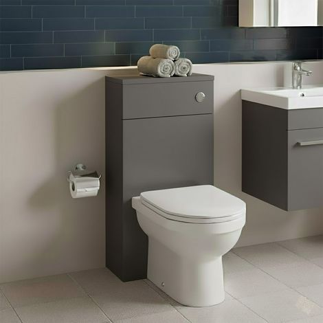 Hudson Reed Fusion Compact WC Unit with Coloured Worktop 500mm Wide - Gloss Grey (1/3)