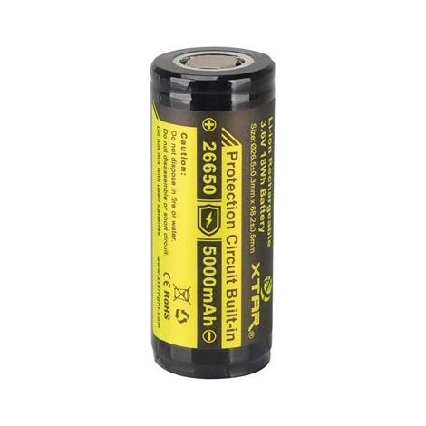LITHIUM-ION 3.6 V - 5200 mAh - 26650 - CELLA TONDA RICARICABILE