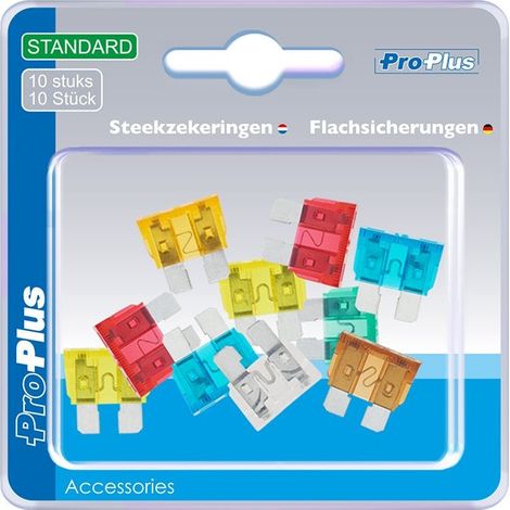 Fusibili lamellari standard assortiti da 10 pezzi in blister (1/4)