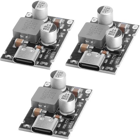 Lot de 3 modules de charge rapide PD65W 12 V-30 V vers USB-C PD3.1 Qc3.0 avec port de type C, régulateur de tension USB Buck Convertisseur DC-DC Step Down Module pour charge rapide du (1/5)