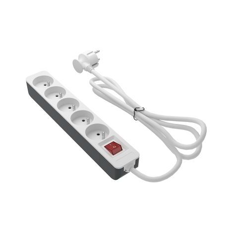 Bloc multiprise RS PRO 4m, 5 prises FR 2P+T, 250 V 16A, IP20 ( Prix pour 1 )