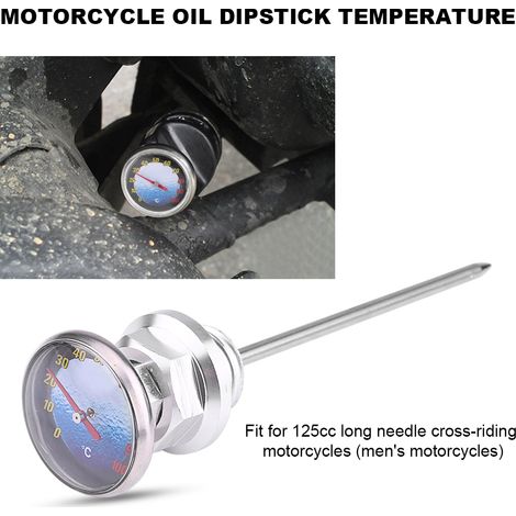 Ölmessstab aus Aluminiumlegierung mit Thermometer für Motorräder, silber, 125cc Motocross. (1/5)