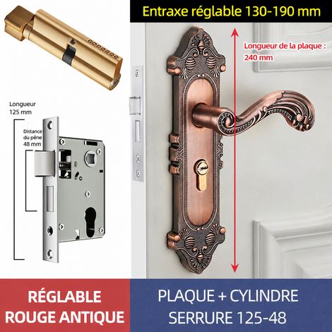 Serrure mécanique à poignée style I à entraxe réglable avec corps 125/48 125 48 1,5 kg – Livraison gratuite