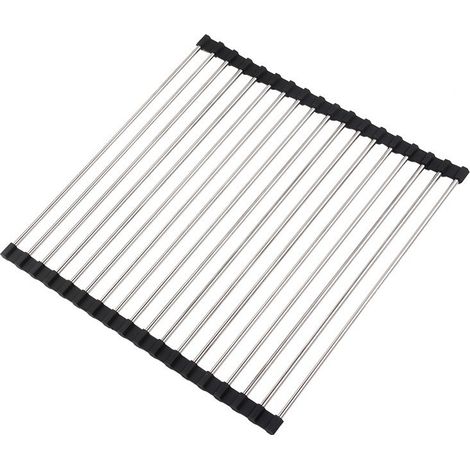 Égouttoir à vaisselle de cuisine, égouttoir à vaisselle pliable, égouttoir à vaisselle de cuisine en acier inoxydable, égouttoir à vaisselle de comptoir pour évier, tapis égouttoir à vaisselle
Voir le (1/4)
