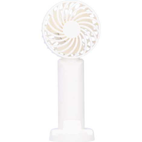 Ventilateur électrique portable à 3 vitesses réglables avec support pour téléphone portable, idéal pour les dortoirs (blanc). (1/5)