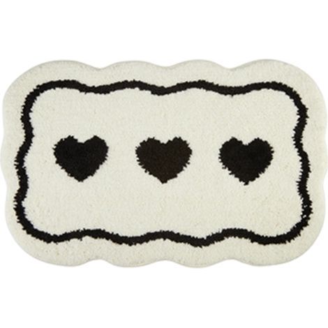 Niedliche schwarze Mikrofaser-Badematte mit Blumenmuster, weich, flauschig, saugfähig, schnelltrocknend, rutschfest, waschbar, für Badezimmer, Duschvorhang und Badewanne, 40 x 60 cm... (1/5)