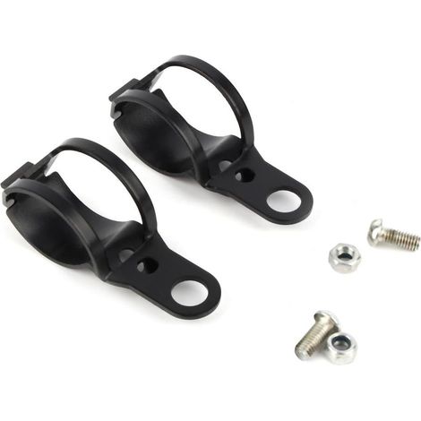 2 pcs/Pair Motorbike Turn Mount Bracket, Universal Indicator Fork Bracket Clamp, 30-43mm Metal Fork Relocation Clamps Brackets, Black Auto Tuning Motorcycle Fork clamp