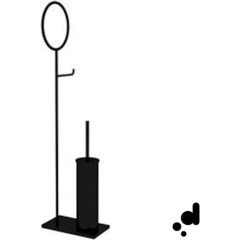 BERTOCCI Moon piantana servizio bidet e wc porta rotolo, scopino e porta salviette nero seppia codice prod: 14703720800