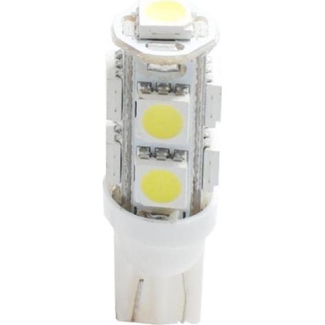 AMPOULES LED X 2 T10 W5W 9LED SMD5050 BLANC 12V 1,50W