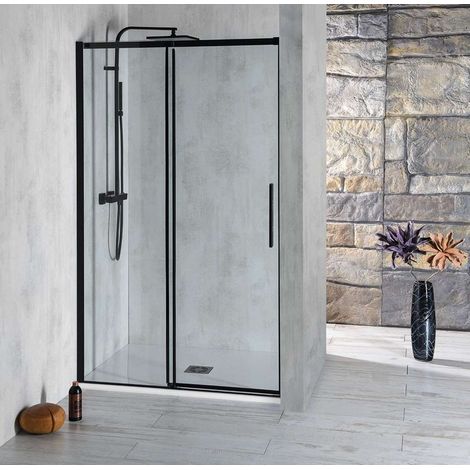 Polysan Altis Line - Anta doccia, due pezzi Black, 127-131 cm, nero opaco/vetro trasparente AL4012B