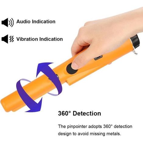 Détecteur de métaux Pinpointer 360° - Sensibilité élevée - Alarme sonore et vibration (1/4)