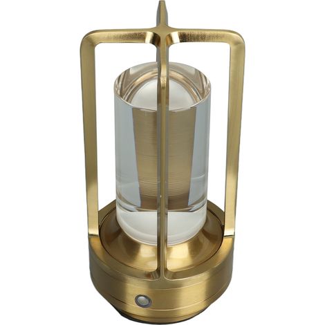 Kabellose Tischleuchte, 3 Farben, dimmbar, LED, wiederaufladbar, Touchscreen, goldfarben (1/5)