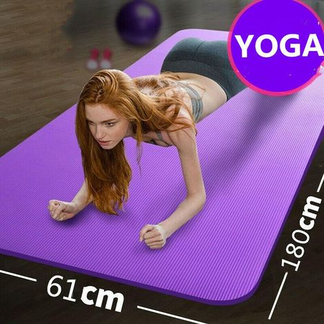 Violett Yogamatte Rutschfest Extradick 15mm NBR Gymnastikmatte Schadstofffrei Fitnessmatte Rutschfest Sportmatte mit Tragegurt Dicke Phthalatenfrei für Yoga Pilates Gymnastik (1/5)