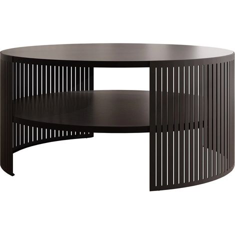 Mesa de centro Civer, Negro, 40x0x0cm, Diámetro: 75, Aglomerado laminado, Redonda
