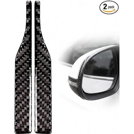 Anti-Collision Car Rearview Mirror Strips Carbon Fibre 12 x 1.8 cm Universal Scratch Protection Sticker for Narrow Parking and Garage (1/5)