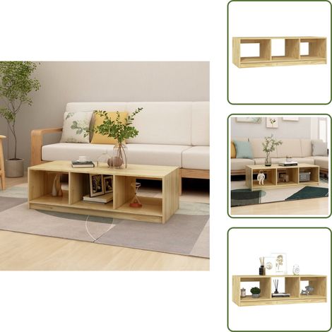 Table basse 110x50x34 cm Bois de pin massif - Table Basse - Meuble Salon - Table D'appoint - Bois Massif - Pin (1/5)