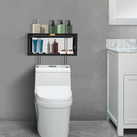 Estantes para decoración de pared, organizador de pared para baño sobre almacenamiento del inodoro, organizador de pared para baño, para almacenar artículos esenciales del baño (1/5)