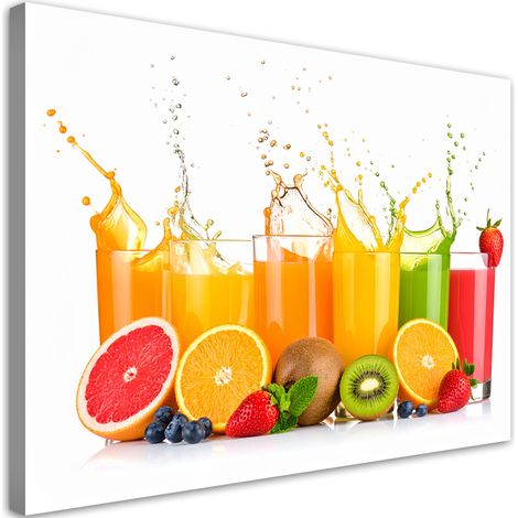 Tableau déco Jus de fruits colorés 90x60 (1/4)