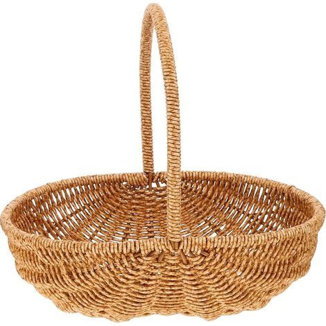Panier Corbeille Fruit Fruits Basket Accessoires de Pique- récolter Une Corbeille de Fruits récipient tissé de légumes Corbeille de Fruits Faite à la Main Réutilisable (1/5)