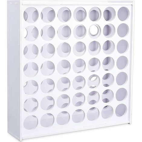 Étagère de rangement robuste pour peinture - Organisateur de bouteilles blanc - 49/63 trous - Support pour rangement soigné et artisanal (1/5)