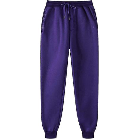 Herrenhosen, Jogginghosen, Hip-Hop-Hosen, Leggings, gepolsterte Freizeithosen-M-Purple