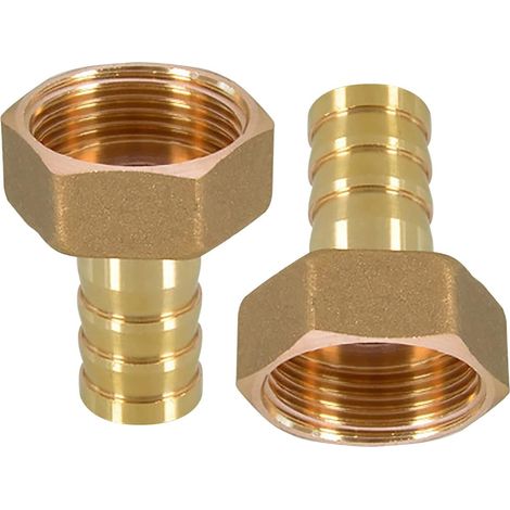 CCYKXA2 pièces 1 Pouce Tuyau Barbe en Laiton raccords de Tuyau d'arrosage connecteur Adaptateur Barbe à Filetage Femelle NPT Pas de fuites(19mm) (1/5)