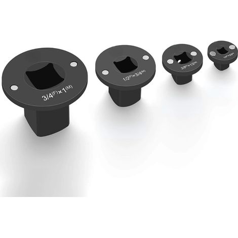 Ensemble de 4 adaptateurs de douilles à profil bas en acier inoxydable : 1 po x 3/4 po, 3/4 po x 1/2 po, 1/2 po x 3/8 po, 3/8 po x 1/4 po (1/5)