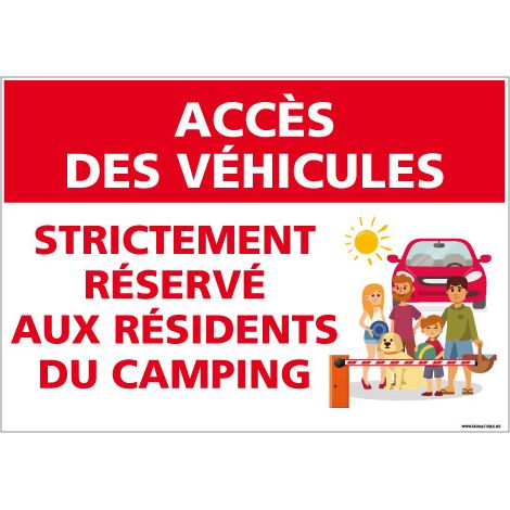 PANNEAU ACCES VEHICULES (H0313) - Adhésif - 210 x 150 mm