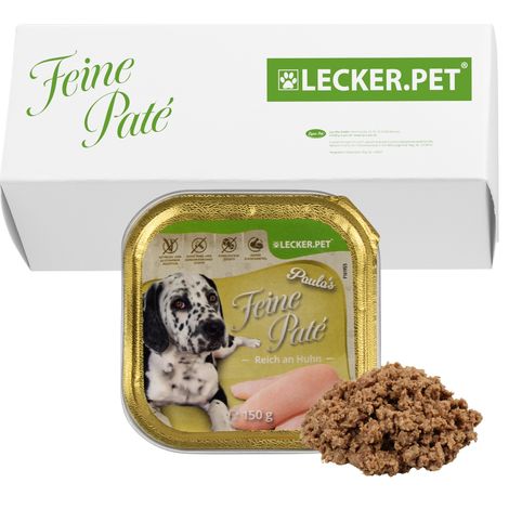 11 x 150 g Lecker.Pet® Paula's Feine Paté Reich an Huhn Hundefutter Nassfutter Vollnahrung (1/5)