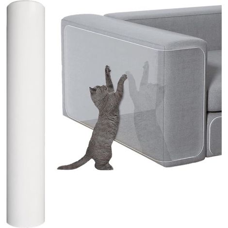 Tapis griffoir pour chat 20 x 300 cm – Protection autocollante anti-rayures pour canapé et meubles – PVC transparent découpable – Pour canapé, chaise et table (1/5)