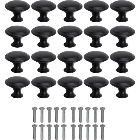 Set mit 20 Küchenschubladengriffen – runde Edelstahlgriffe mit 27 mm Durchmesser (1/5)