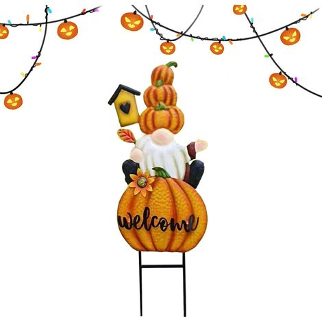 Gartenpfähle Hexe Metall Halloween Rasenstecker Niedliche