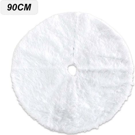 Arbre De Noel En Peluche Jupe Ornements D'Arbre De Vacances Rond Blanche Neige Arbre De Noel Jupe Tapis Couverture De Base Pour Fete Du Nouvel An Decorations Pour La Maison De Vacances, 90Cm - 90Cm