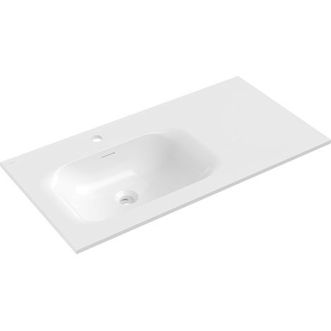 Mexen Vela lavabo empotrado en encimera izquierda 91 x 46,5 cm, blanco brillo - 25239000L (1/3)