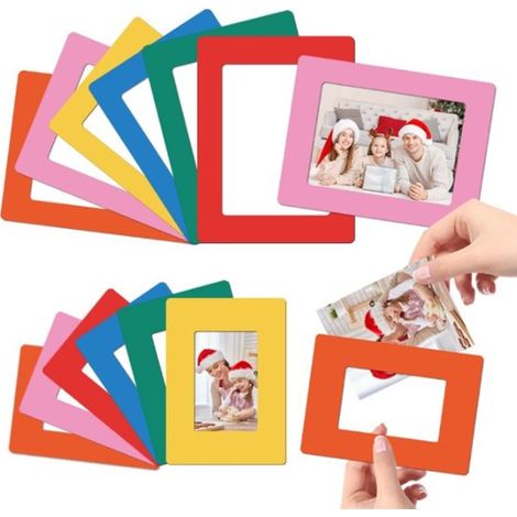 Magnetischer Bilderrahmen 6 Stück 8,4 x 11,5 cm Mini Bilderrahmen mit Magnet Bilderrahmen Collage für den Kühlschrank Bilderrahmen für Kühlschrän (1/5)