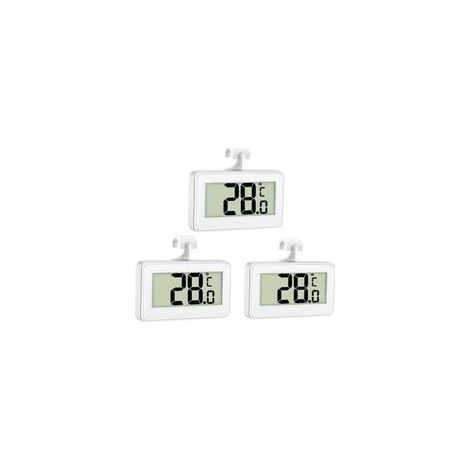3x Digitales Kühlschrankthermometer, Gefrierschrankthermometer, Kühlschrank-Raumthermometer, wasserdichtes Gefrierschrankthermometer mit LCD-Bildschirm und Haken zur Temperaturanzeige (1/5)