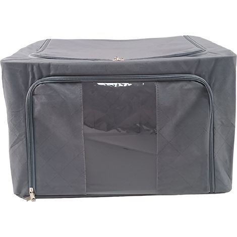 Scatola Porta Indumenti in Tessuto TNT 40x30x50cm doppia Chiusura a Cerniera new  e Finestre Trasparenti vedo il tutto Box Salvaspazio per Armadio Organizer Pieghevole (1/4)