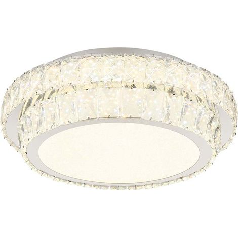 Deckenlampe Deckenleuchte Esszimmerlampe Dimmer Fernbedienung Kristalle LED 40cm