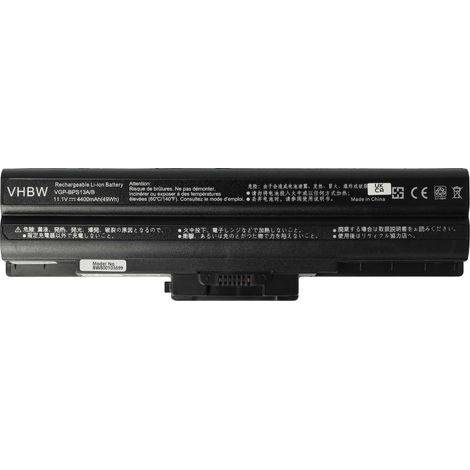vhbw Akku kompatibel mit Sony Vaio VPCS135FG/W, VPCS135FH/P, VPCS136FA/B, VPCS136FG/B, VPCS137GA/B Notebook (4400 mAh, 11,1 V, Li-Ion) - Infochip (1/5)