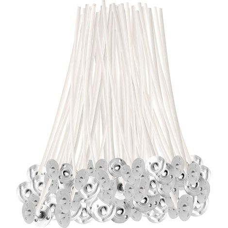 MINKUROW Stoppini Per Candele, 200 Pezzi Di Cotone Naturale, Stoppini Precerati Per Fare Candele Profumate, 10 Cm (1/5)
