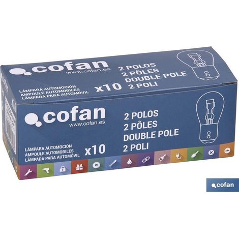 Lámpara plafonier C10W 24V con cristal transparente - 10 unidades