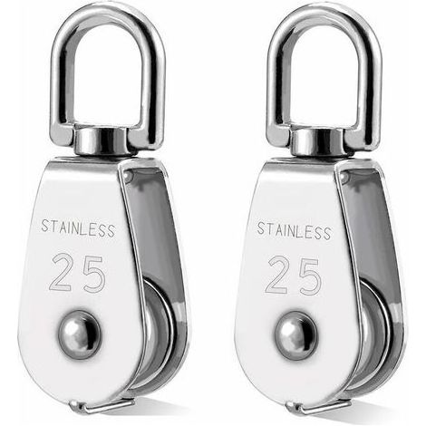 2 Pcs Poulie en Acier Inox 304 M25 Poulie de Levage Rouleau de Chargement (1/5)