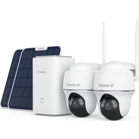 4K 360° PT Camera Surveillance WiFi Exterieure sans Fil Kit, 2,4/5GHz WiFi, Vision Nocturne Couleur, Aucun Frais Mensuel, Stockage Local, Home Hub+2X Argus PT Ultra+Panneau Solaire (1/5)