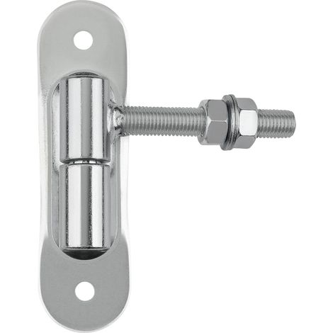 SOTECH Torangel mit Anschraubplatte Stahl verzinkt Torband Türband Torscharnier Hängescharnier Aufschraubband, Ø 27 mm M16 x 96 mm Tragkraft 250 kg pro Stück, 1 x