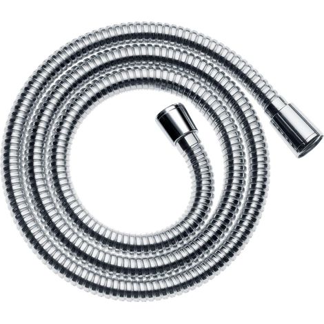 1 - Flexible De Douche - Tuyau Métal - Revêtement Antimicrobien - Raccords Pivotants Anti-Nœuds - Pour Salle De Bain - Chromé - 125x1,5cm