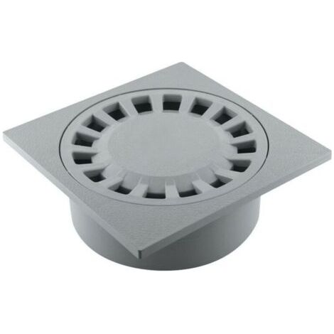 FENOPLASTICASiphon de cour 200x200mm sortie intégrée Ø63/80/100 gris - Fitt - Gris - PP (1/2)