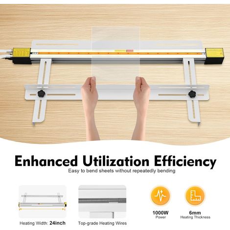 Cintreuse à chaud acrylique électrique, pour acrylique, plastique, plexiglas, PP, PVC, PC, PE, PS et matériaux thermorétractables, température réglable 0-420°C (1/5)